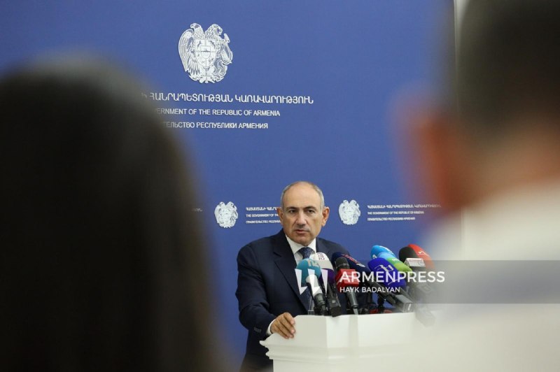 Премьер-министр Армении Никол Пашинян на брифинге, Котайкская область