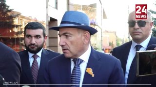 Никол Пашинян на брифинге с журналистами, Армения
